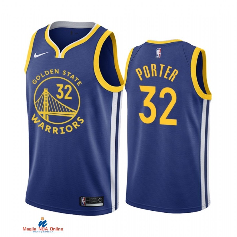 Maglia NBA Nike Golden State Warriors NO.32 Otto Porter Nike Blu Icon 2021-22