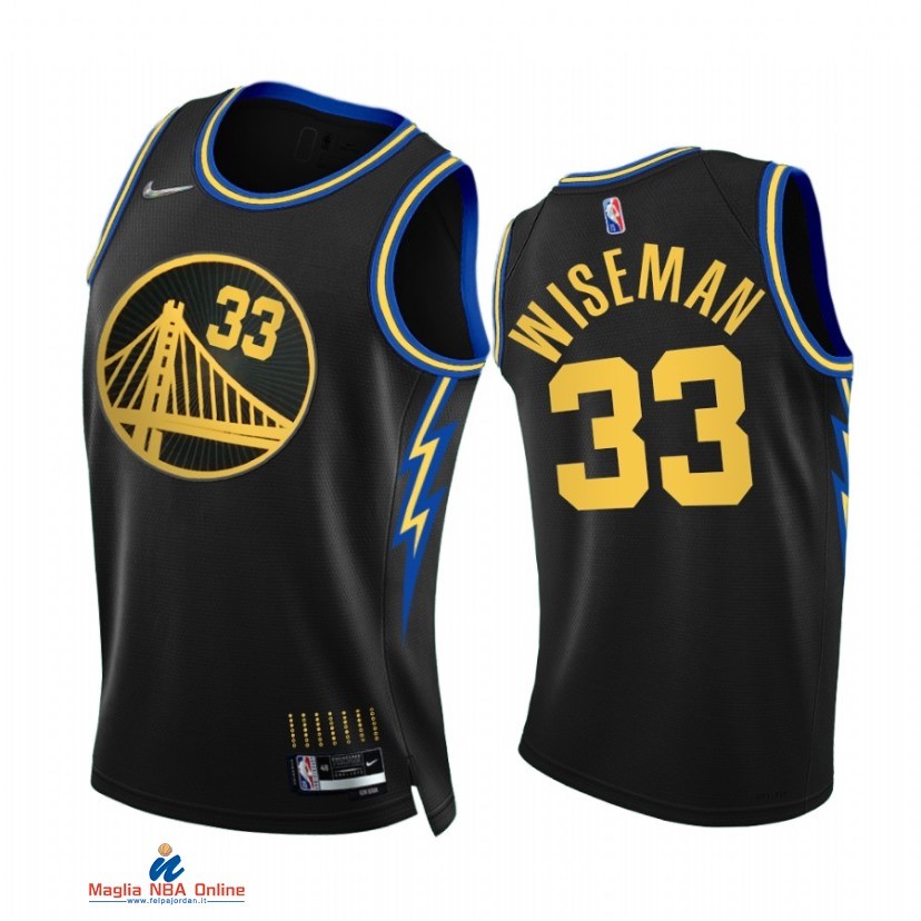 Maglia NBA Nike Golden State Warriors NO.33 James Wiseman 75th Nero Città 2021-22