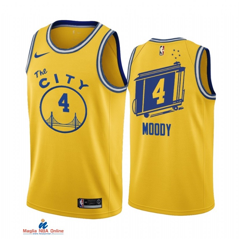 Maglia NBA Nike Golden State Warriors NO.4 Moses Moody Giallo Classic 2021