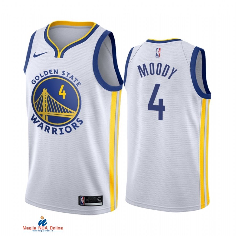 Maglia NBA Nike Golden State Warriors NO.4 Moses Moody Nike Bianco Association 2021