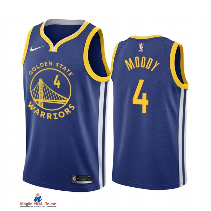 Maglia NBA Nike Golden State Warriors NO.4 Moses Moody Nike Blu Icon 2021-22
