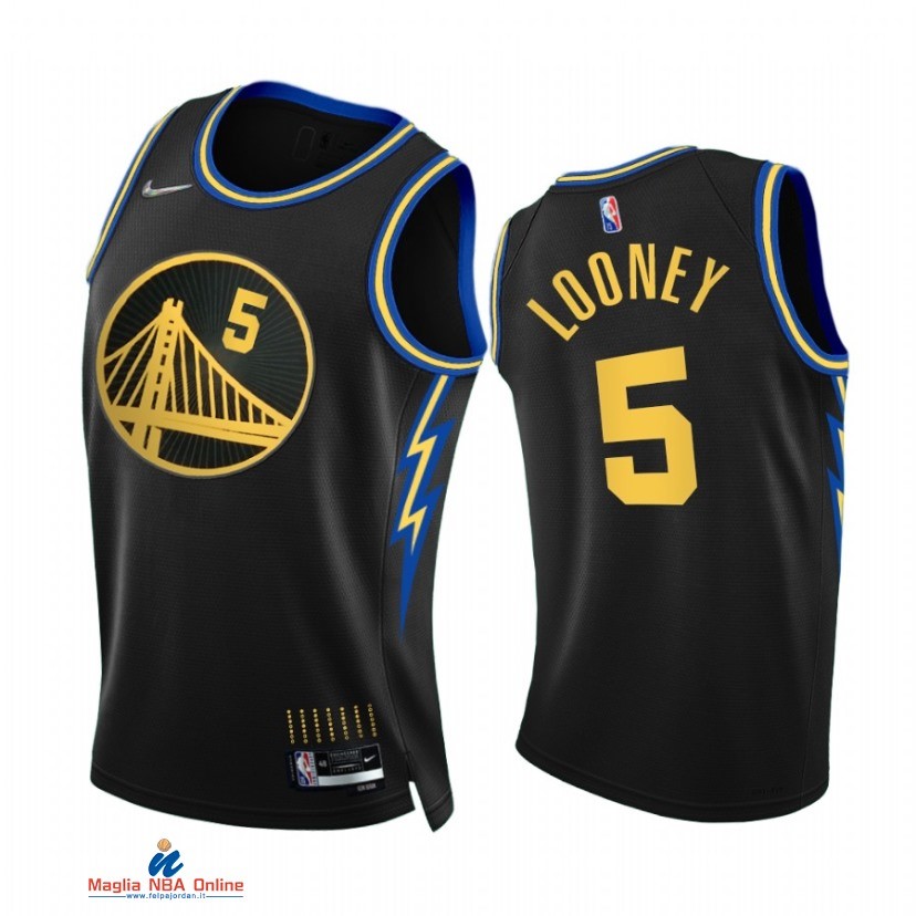 Maglia NBA Nike Golden State Warriors NO.5 Kevon Looney 75th Nero Città 2021-22