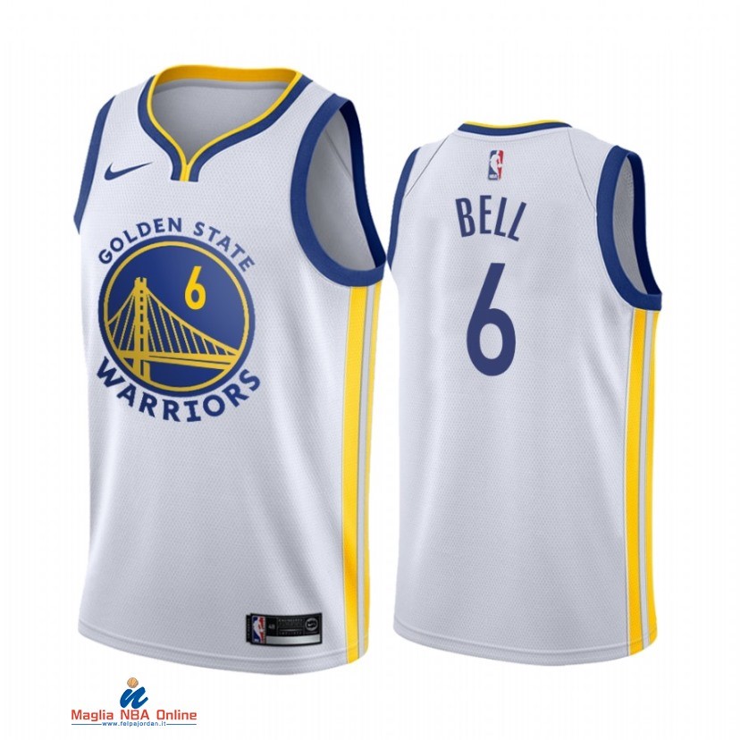 Maglia NBA Nike Golden State Warriors NO.6 Jordan Bell Nike Bianco Association 2021