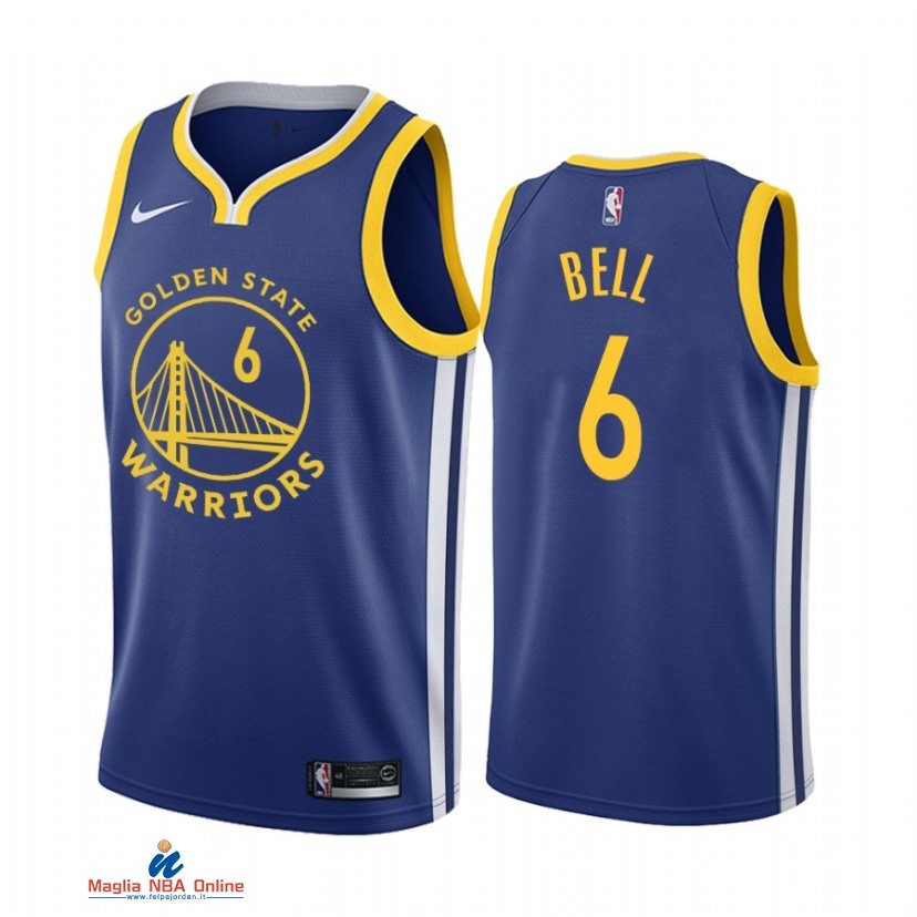Maglia NBA Nike Golden State Warriors NO.6 Jordan Bell Nike Blu Icon 2021-22