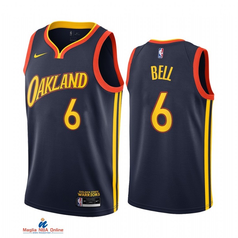 Maglia NBA Nike Golden State Warriors NO.6 Jordan Bell Nike Marino Città 2021