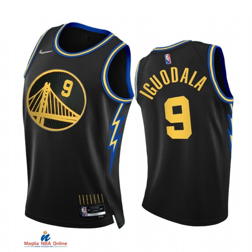 Maglia NBA Nike Golden State Warriors NO.9 Andre Iguodala 75th Nero Città 2021-22