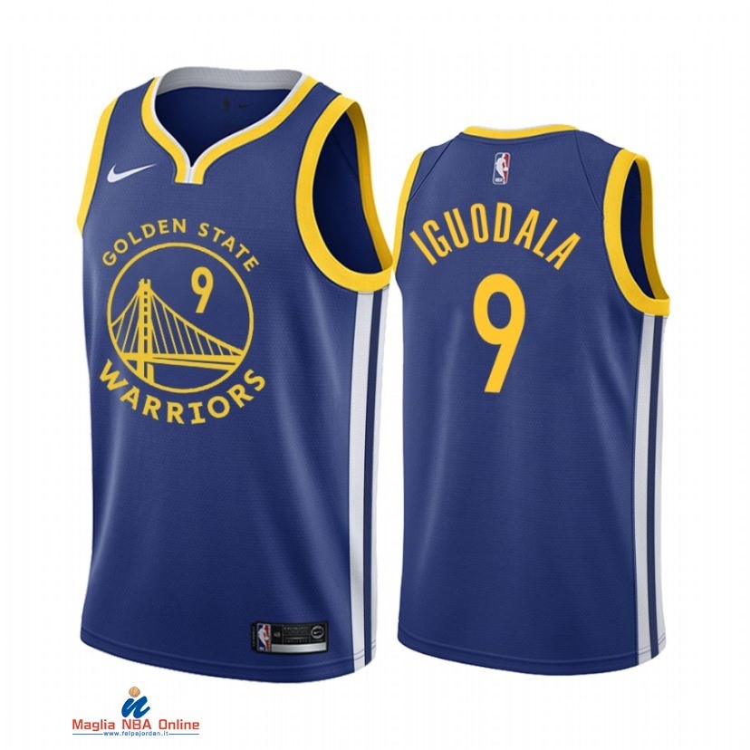 Maglia NBA Nike Golden State Warriors NO.9 Andre Iguodala Nike Blu Icon 2021-22