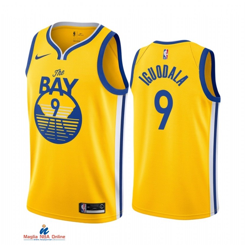 Maglia NBA Nike Golden State Warriors NO.9 Andre Iguodala Nike Giallo Statement 2021