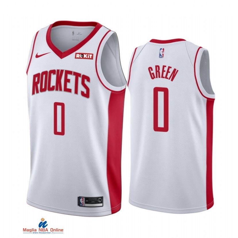 Maglia NBA Nike Houston Rockets NO.0 Jalen Green Bianco Association 2021-22