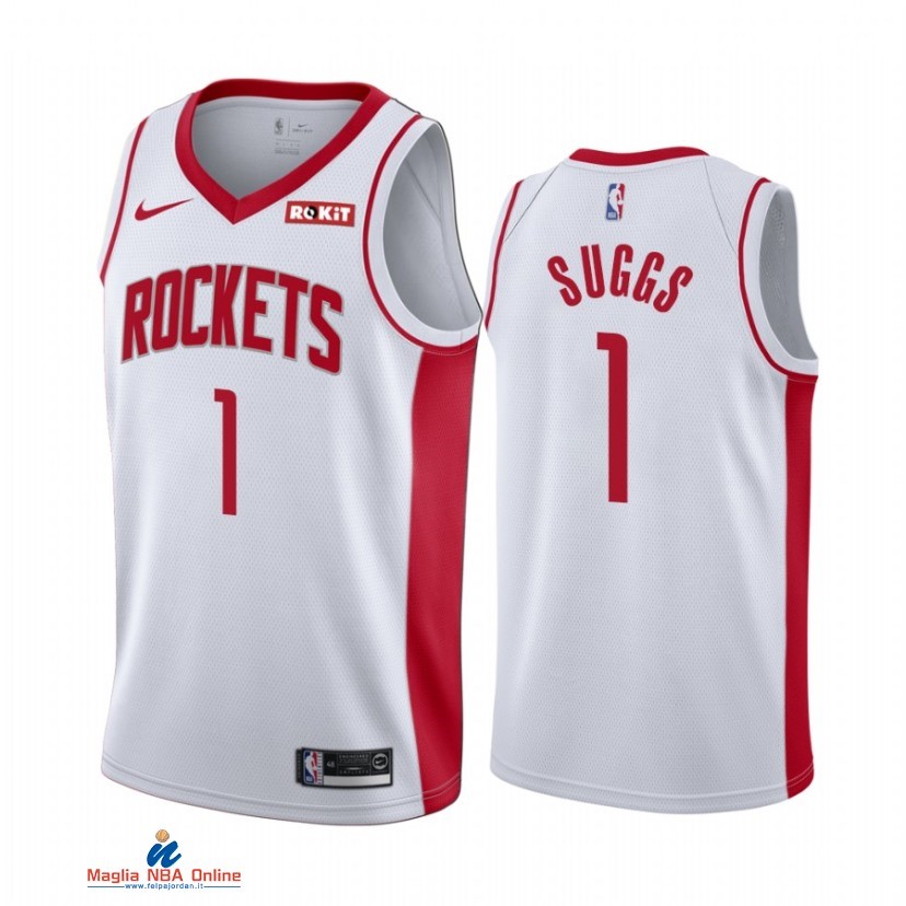 Maglia NBA Nike Houston Rockets NO.1 Jalen Suggs Bianco Association 2021-22