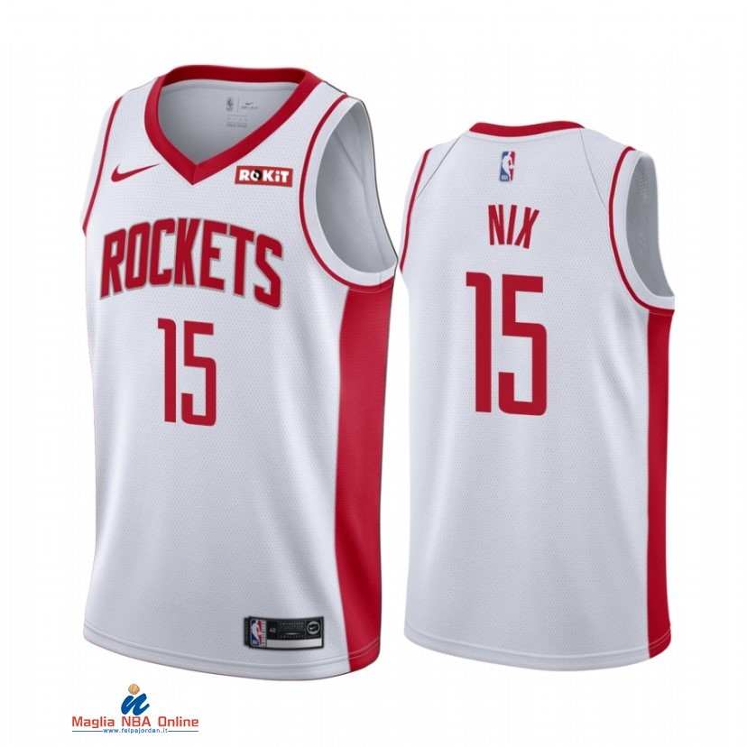 Maglia NBA Nike Houston Rockets NO.15 Daishen Nix Bianco Association 2021-22