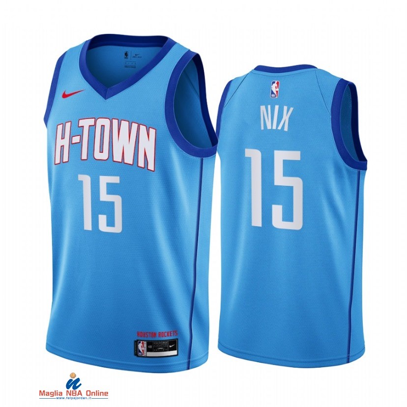 Maglia NBA Nike Houston Rockets NO.15 Daishen Nix Nike Blu Città 2021