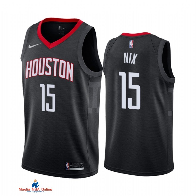 Maglia NBA Nike Houston Rockets NO.15 Daishen Nix Nike Nero Statement 2021