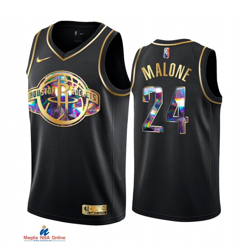 Maglia NBA Nike Houston Rockets NO.24 Moses Malone Nero Diamante 2021-22