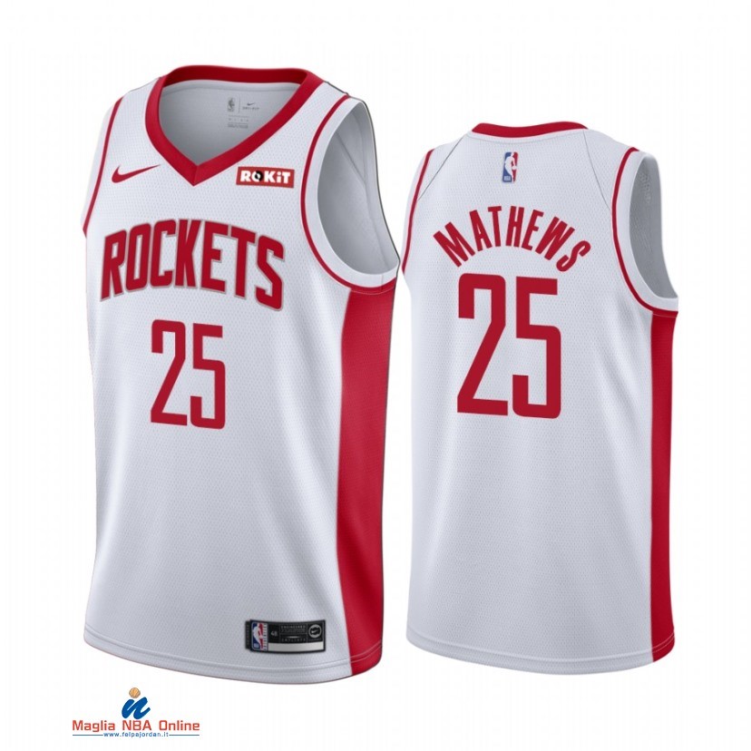 Maglia NBA Nike Houston Rockets NO.25 Garrison Mathews Bianco Association 2021-22