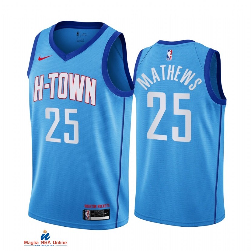 Maglia NBA Nike Houston Rockets NO.25 Garrison Mathews Nike Blu Città 2021