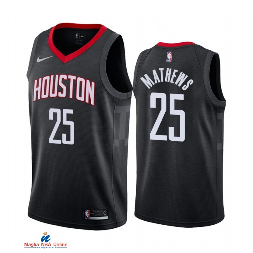 Maglia NBA Nike Houston Rockets NO.25 Garrison Mathews Nike Nero Statement 2021