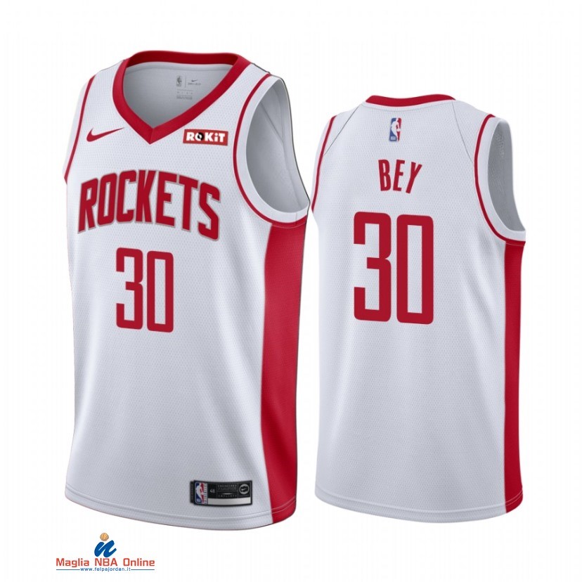 Maglia NBA Nike Houston Rockets NO.30 Tyler Bey Bianco Association 2021-22
