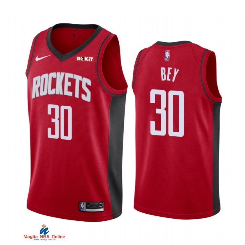 Maglia NBA Nike Houston Rockets NO.30 Tyler Bey Rosso Icon 2021-22