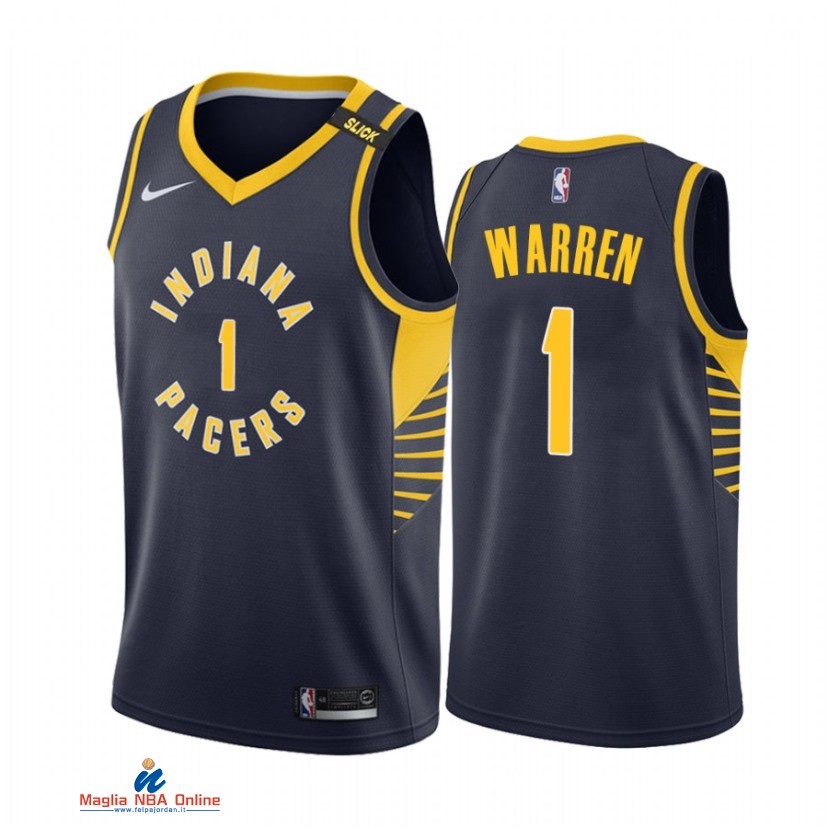 Maglia NBA Nike Indiana Pacers NO.1 T.J. Warren Nike Marino Icon 2021-22