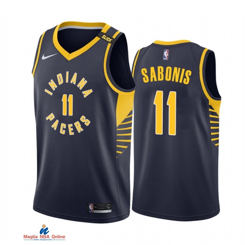 Maglia NBA Nike Indiana Pacers NO.11 Domantas Sabonis Nike Marino Icon 2021-22
