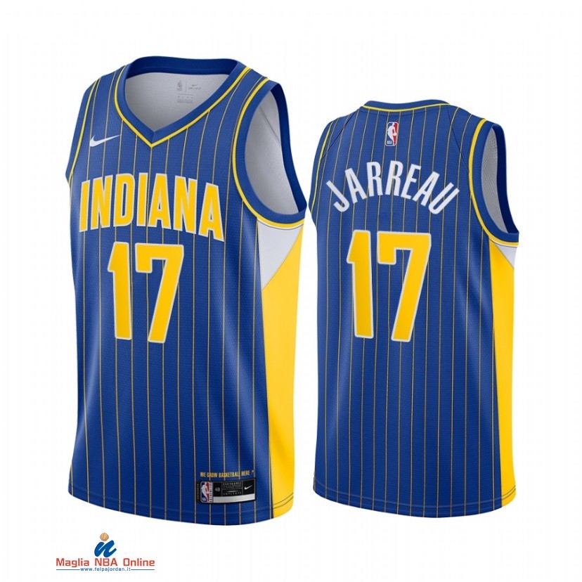 Maglia NBA Nike Indiana Pacers NO.17 DeJon Jarreau Nike Blu Città 2021-22