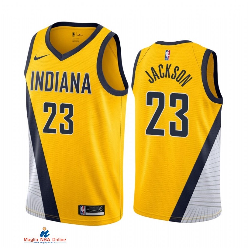 Maglia NBA Nike Indiana Pacers NO.23 Isaiah Jackson Nike Giallo Statement 2021