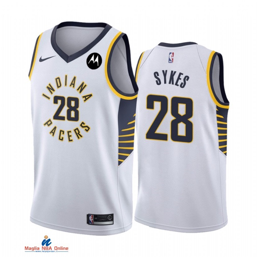 Maglia NBA Nike Indiana Pacers NO.28 Keifer Sykes Bianco Association 2021