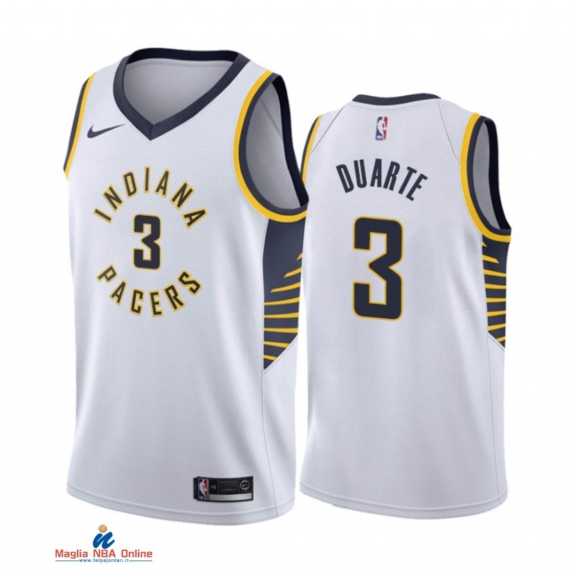 Maglia NBA Nike Indiana Pacers NO.3 Chris Duarte Nike Bianco Association 2021