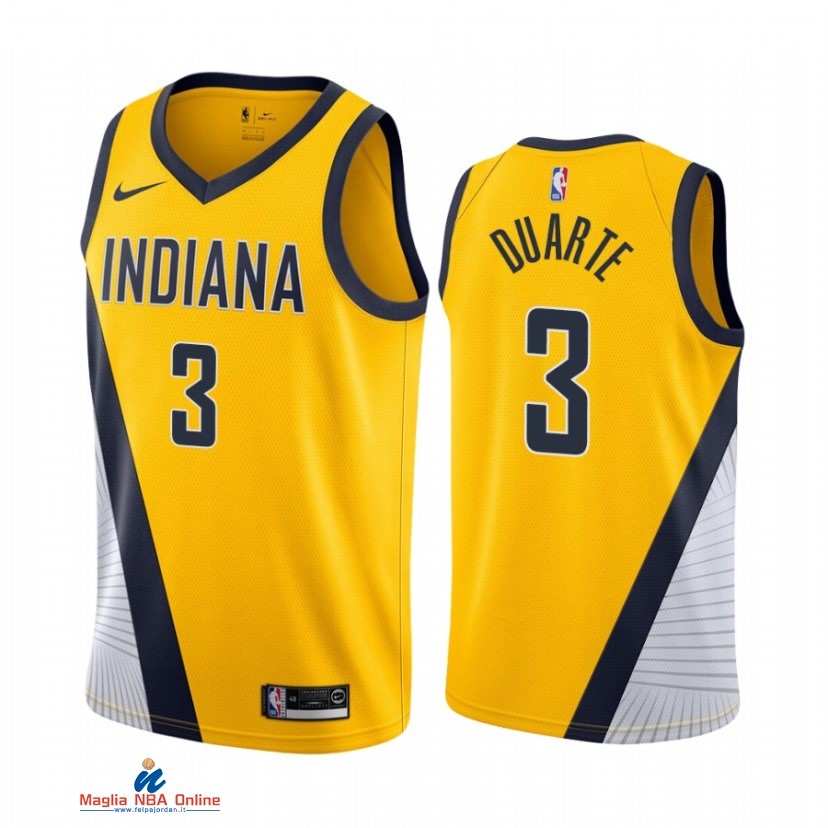 Maglia NBA Nike Indiana Pacers NO.3 Chris Duarte Nike Giallo Statement 2021