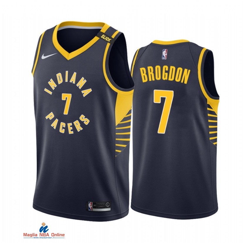 Maglia NBA Nike Indiana Pacers NO.7 Malcolm Brogdon Nike Marino Icon 2021-22
