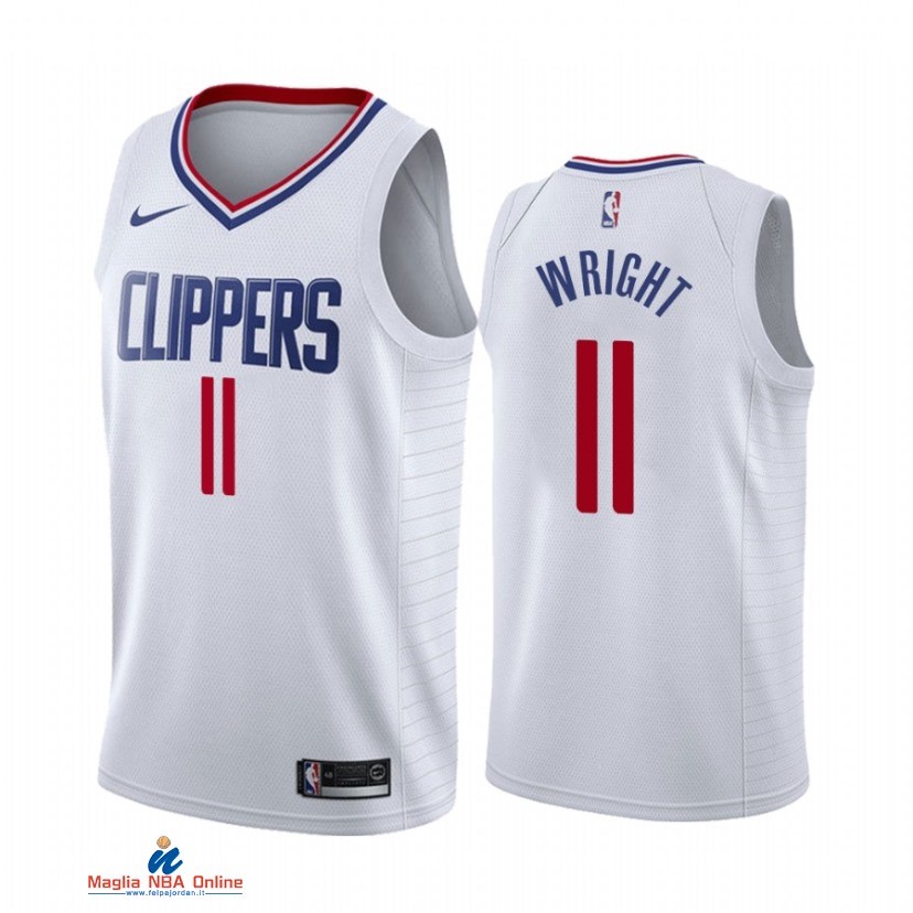 Maglia NBA Nike Los Angeles Clippers NO.11 Moses Wright Nike Bianco Association 2021-22