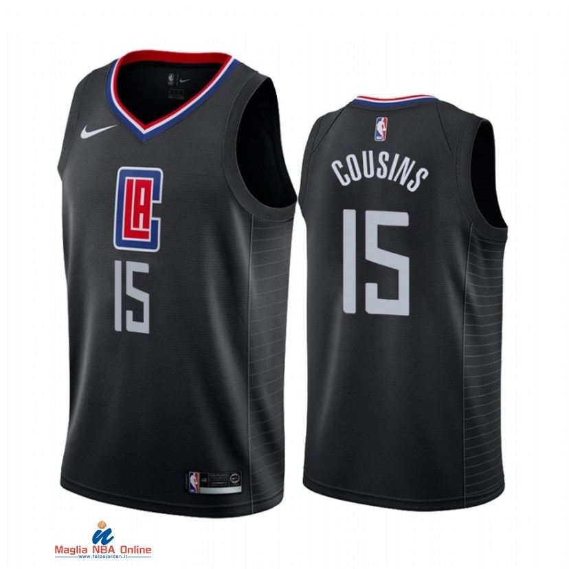 Maglia NBA Nike Los Angeles Clippers NO.15 DeMarcus Cousins Nero Statement 2021