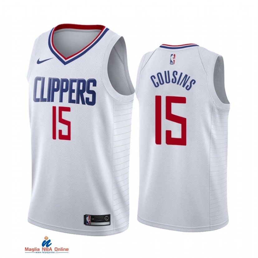 Maglia NBA Nike Los Angeles Clippers NO.15 DeMarcus Cousins Nike Bianco Association 2021-22
