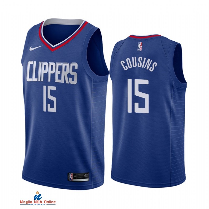 Maglia NBA Nike Los Angeles Clippers NO.15 DeMarcus Cousins Nike Blu Icon 2021-22
