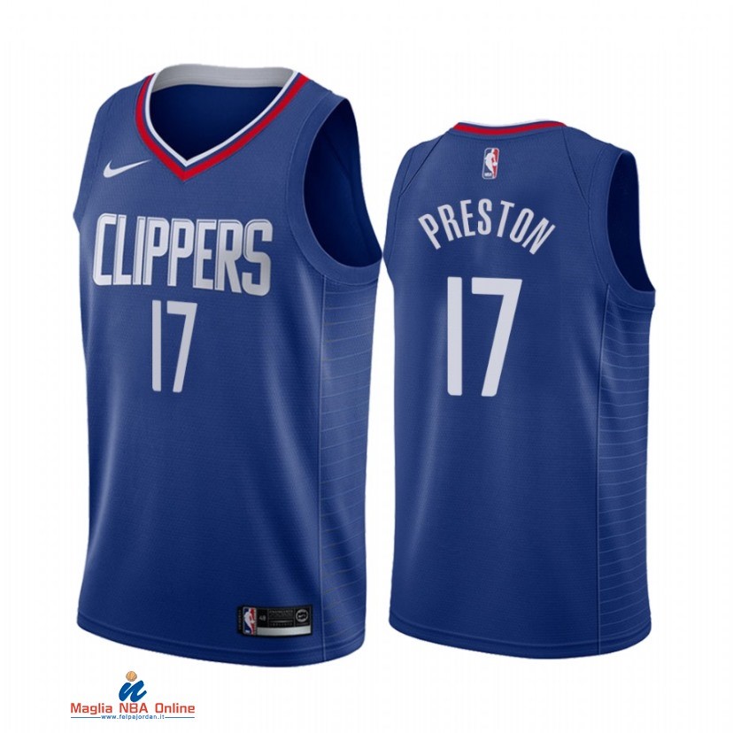 Maglia NBA Nike Los Angeles Clippers NO.17 Jason Preston Nike Blu Icon 2021-22