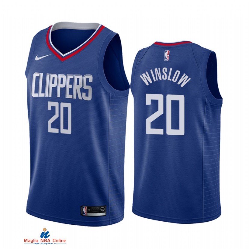 Maglia NBA Nike Los Angeles Clippers NO.20 Justise Winslow Nike Blu Icon 2021-22