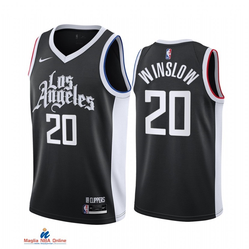 Maglia NBA Nike Los Angeles Clippers NO.20 Justise Winslow Nike Nero Città 2021