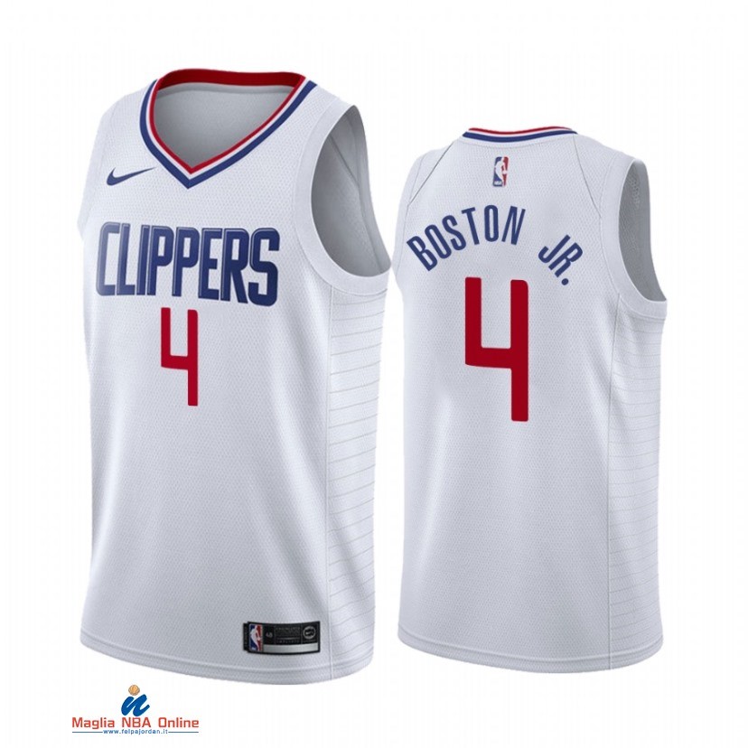 Maglia NBA Nike Los Angeles Clippers NO.4 Brandon Boston Jr. Nike Bianco Association 2021-22