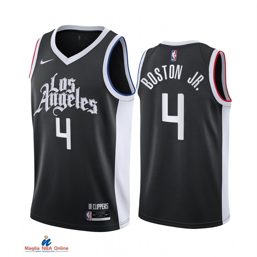 Maglia NBA Nike Los Angeles Clippers NO.4 Brandon Boston Jr. Nike Nero Città 2021