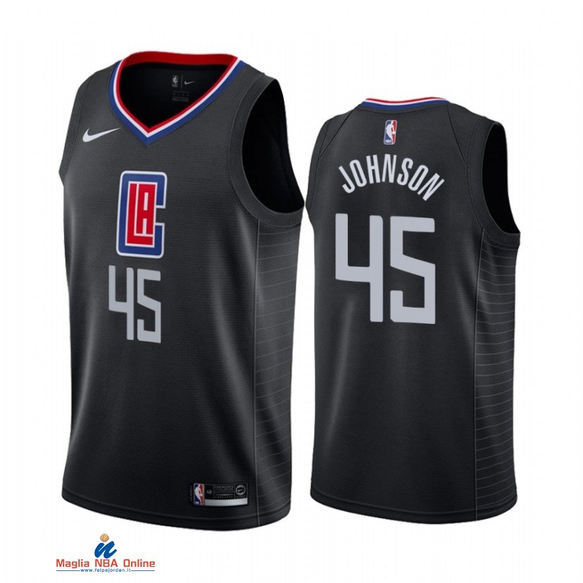 Maglia NBA Nike Los Angeles Clippers NO.45 Keon Johnson Nero Statement 2021