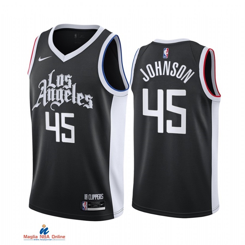 Maglia NBA Nike Los Angeles Clippers NO.45 Keon Johnson Nike Nero Città 2021