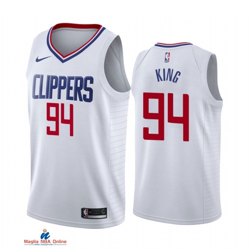 Maglia NBA Nike Los Angeles Clippers NO.94 George King Nike Bianco Association 2021-22