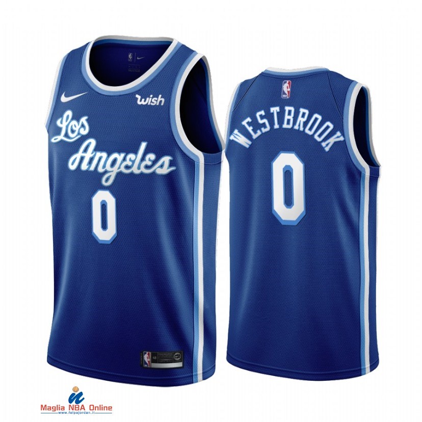 Maglia NBA Nike Los Angeles Lakers NO.0 Russell Westbrook Blu Classics 2021