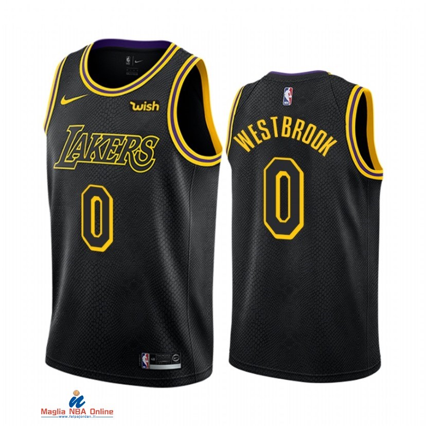 Maglia NBA Nike Los Angeles Lakers NO.0 Russell Westbrook Nero Mamba 2021