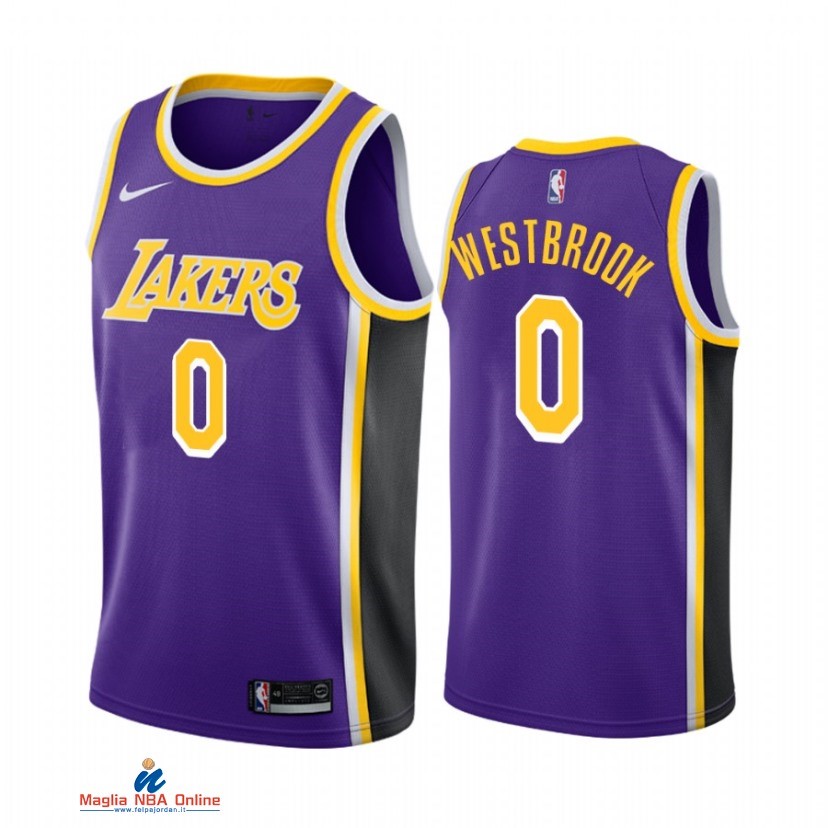 Maglia NBA Nike Los Angeles Lakers NO.0 Russell Westbrook Nike Porpora Statement 2021-22