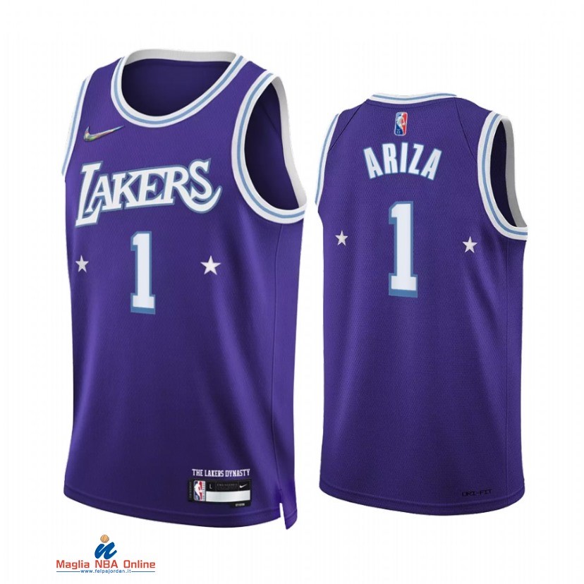 Maglia NBA Nike Los Angeles Lakers NO.1 Trevor Ariza 75th Porpora Città 2021-22