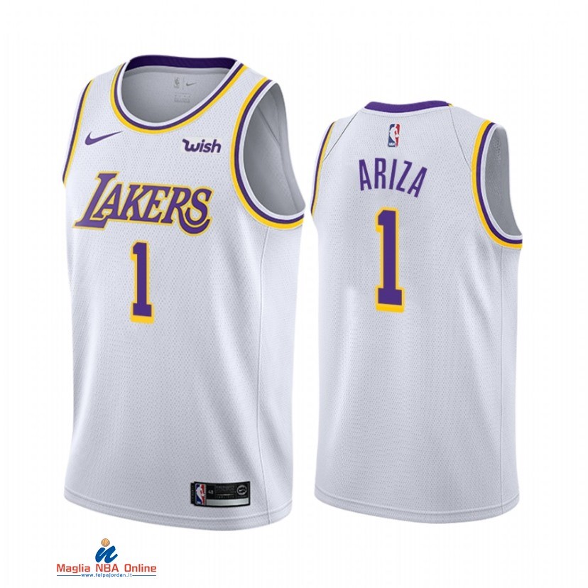 Maglia NBA Nike Los Angeles Lakers NO.1 Trevor Ariza Bianco Association 2021-22