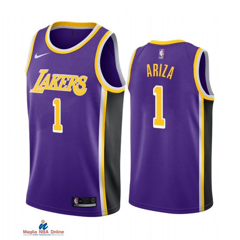Maglia NBA Nike Los Angeles Lakers NO.1 Trevor Ariza Nike Porpora Statement 2021-22