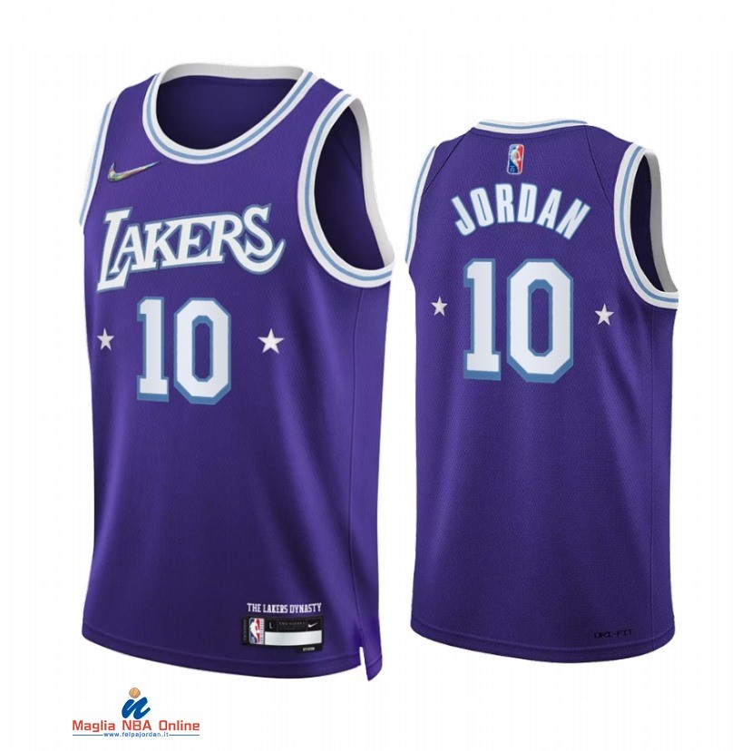 Maglia NBA Nike Los Angeles Lakers NO.10 DeAndre Jordan 75th Porpora Città 2021-22